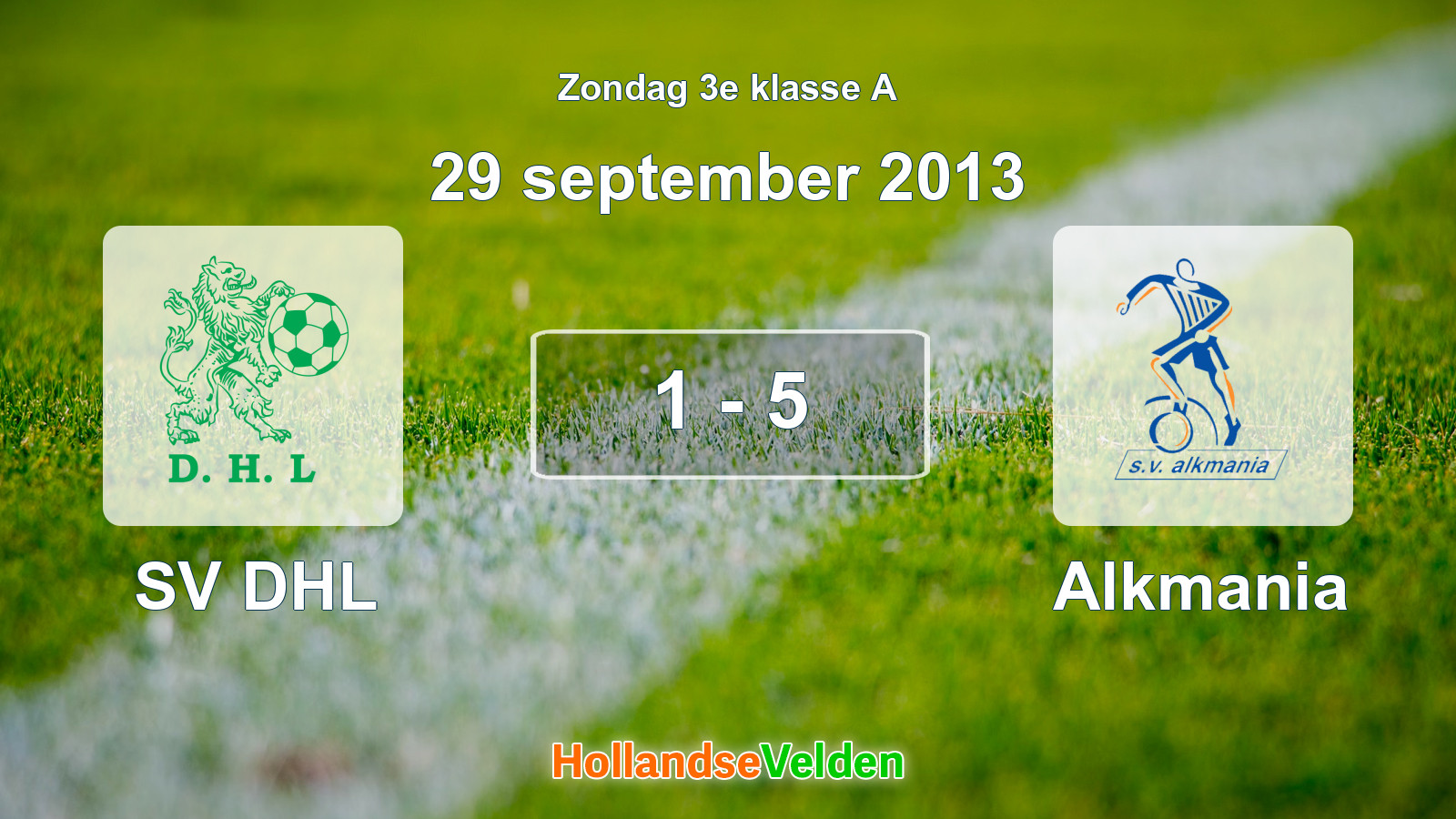 Gespeelde wedstrijd: SV DHL - Alkmania 1 - 5 (29 september 2013)