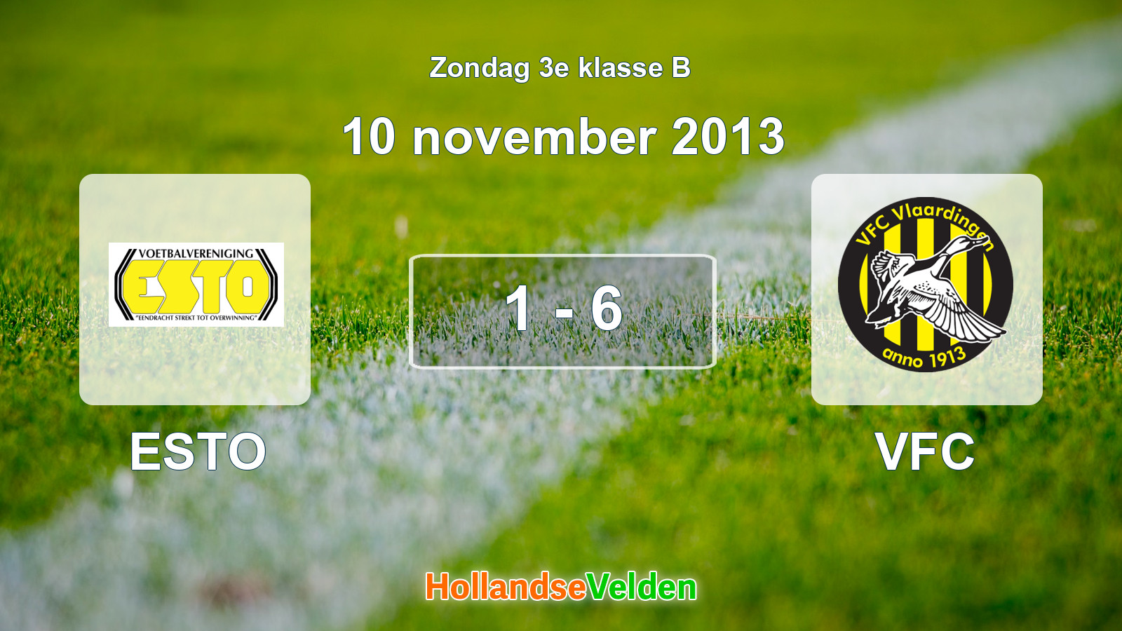 Gespeelde wedstrijd: ESTO - VFC 1 - 6 (10 november 2013)