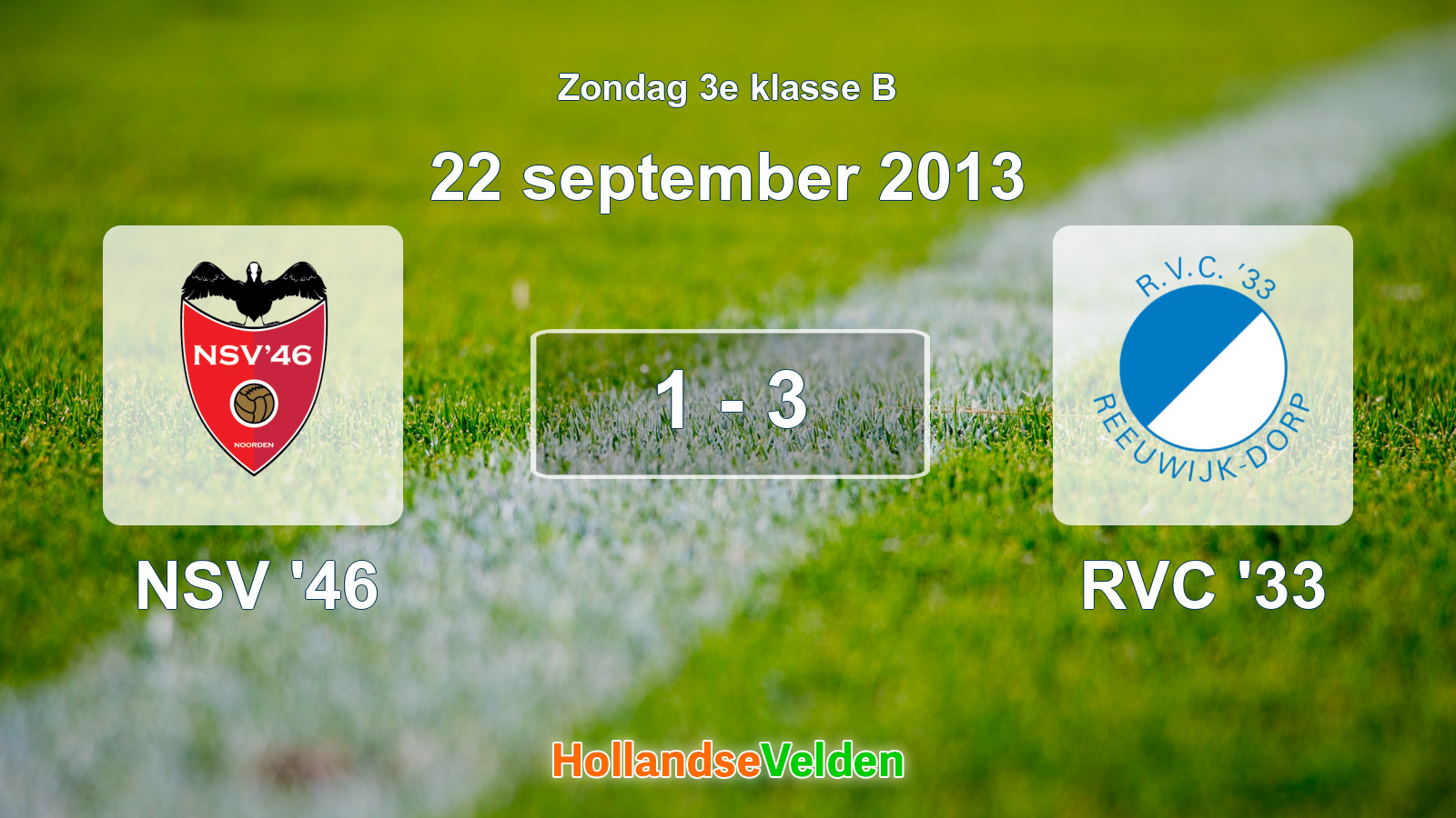 Gespeelde wedstrijd: NSV '46 - RVC '33 1 - 3 (22 september 2013)