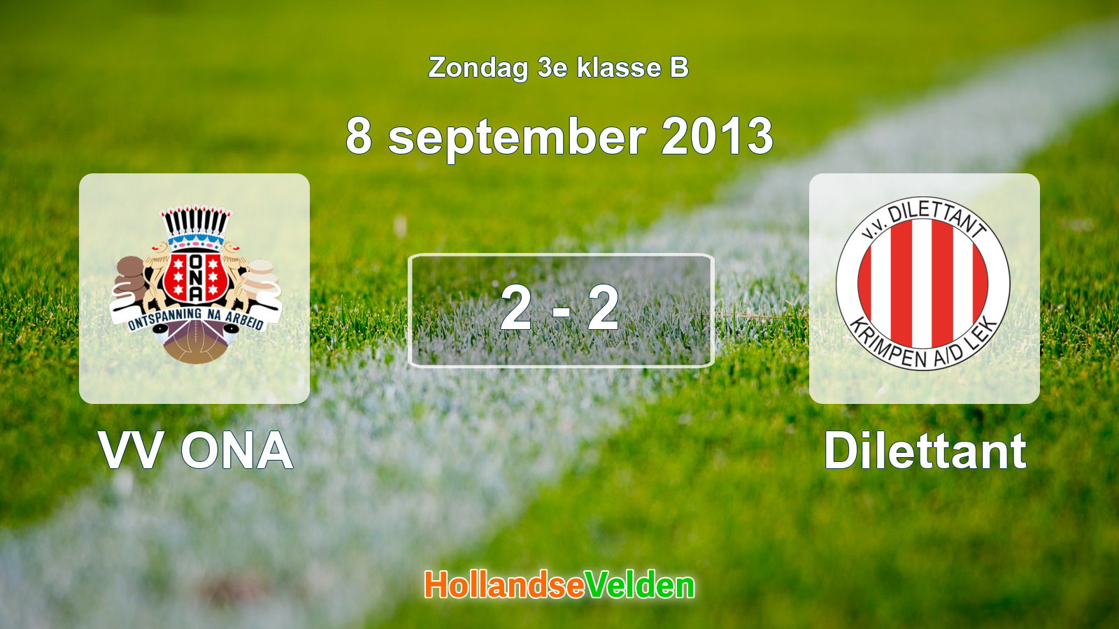 Gespeelde wedstrijd: VV ONA - Dilettant 2 - 2 (8 september 2013)
