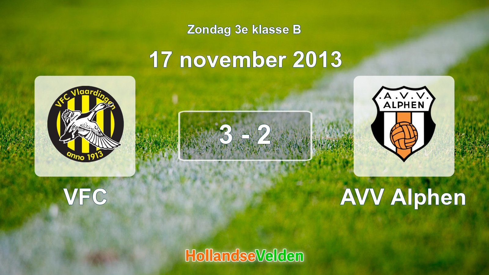 Gespeelde wedstrijd: VFC - AVV Alphen 3 - 2 (17 november 2013)