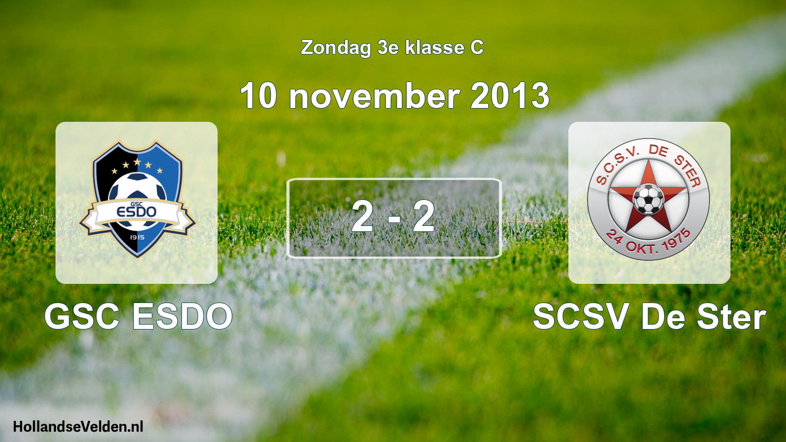 Gespeelde wedstrijd: GSC ESDO - SCSV De Ster 2 - 2 (10 november 2013)