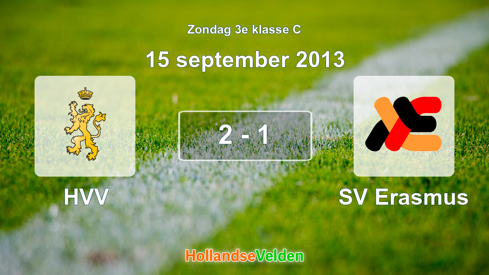 Gespeelde wedstrijd: HVV - SV Erasmus 2 - 1 (15 september 2013)