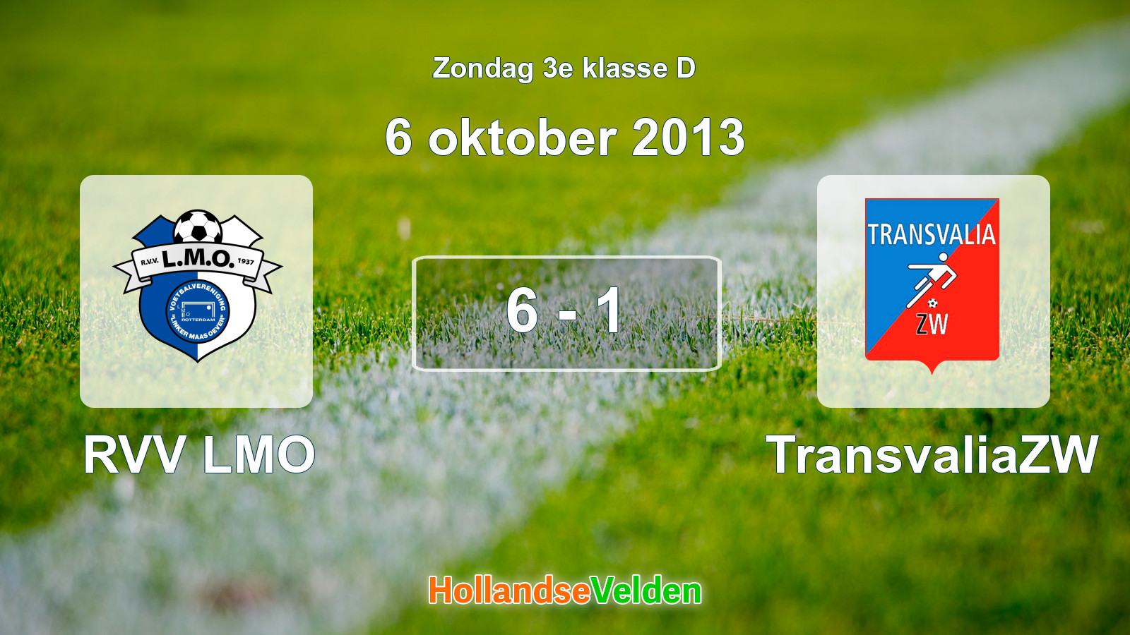 Gespeelde wedstrijd: RVV LMO - TransvaliaZW 6 - 1 (6 oktober 2013)