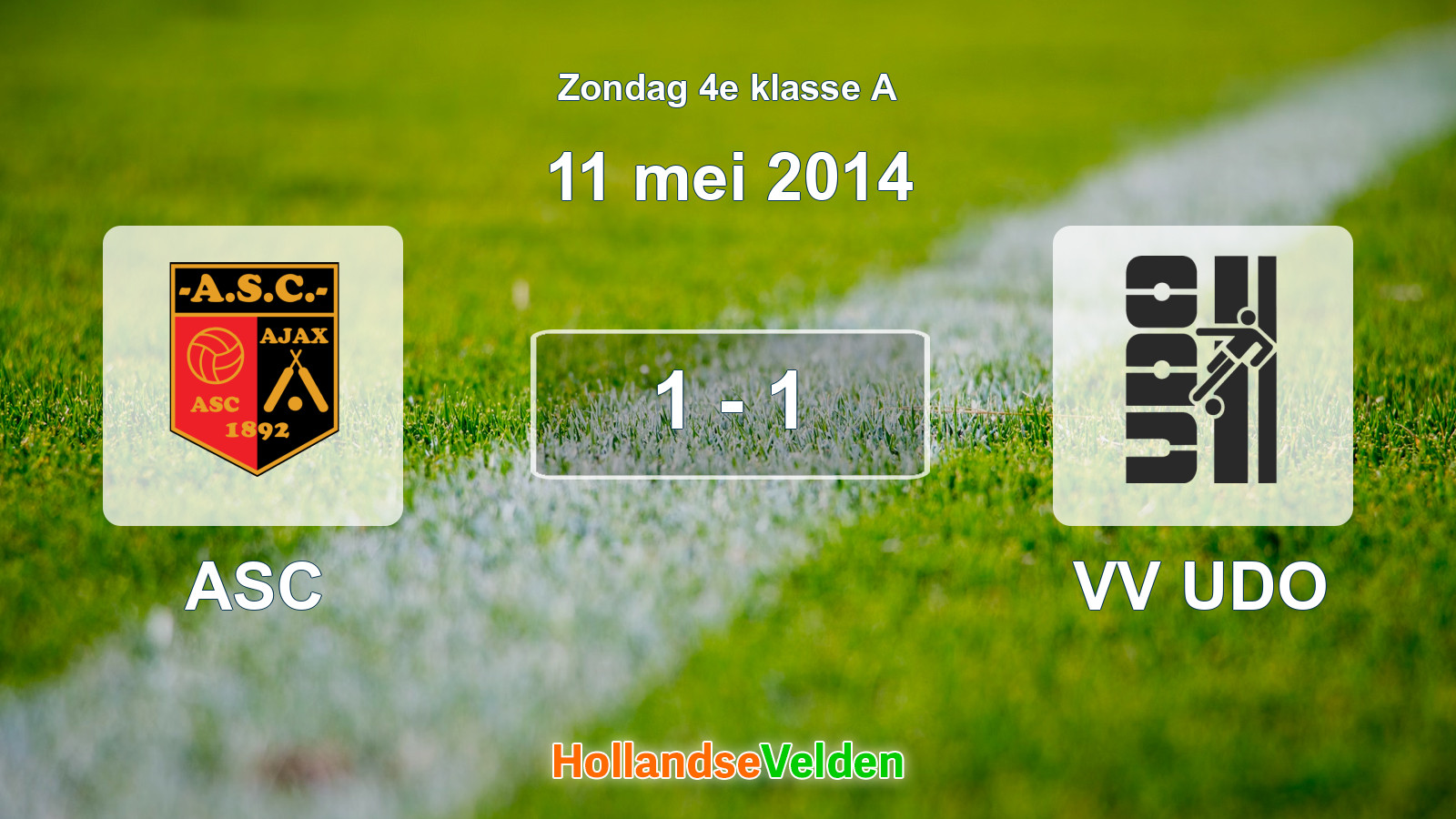 Gespeelde wedstrijd: ASC - VV UDO 1 - 1 (11 mei 2014)