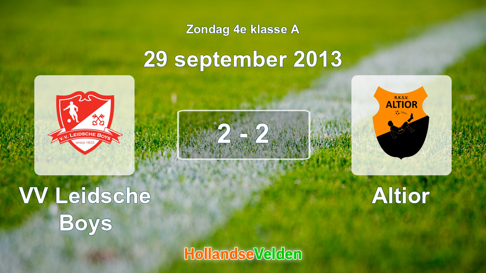 Gespeelde wedstrijd: VV Leidsche Boys - Altior 2 - 2 (29 september 2013)