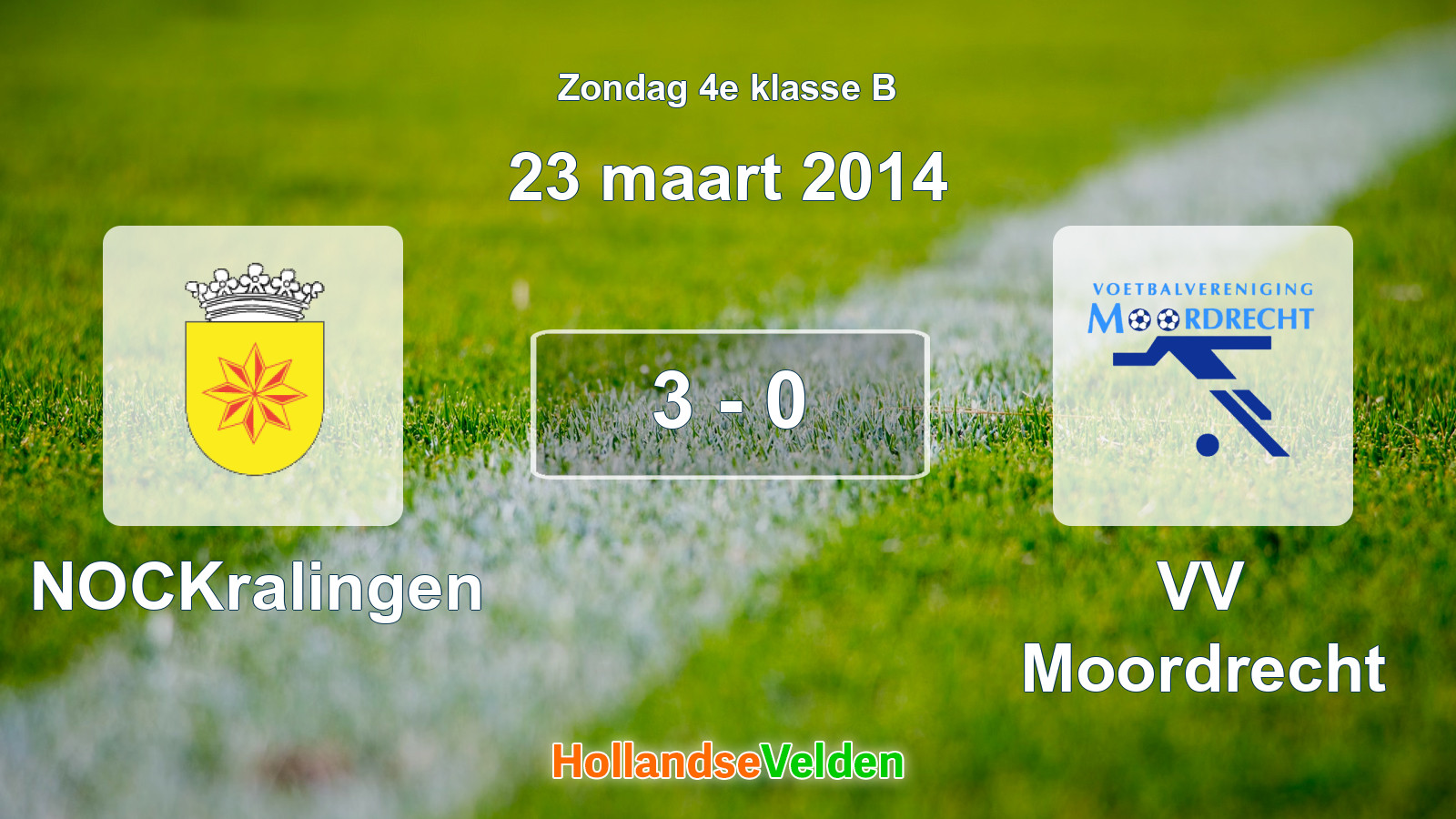Gespeelde wedstrijd: NOCKralingen - VV Moordrecht 3 - 0 (23 maart 2014)