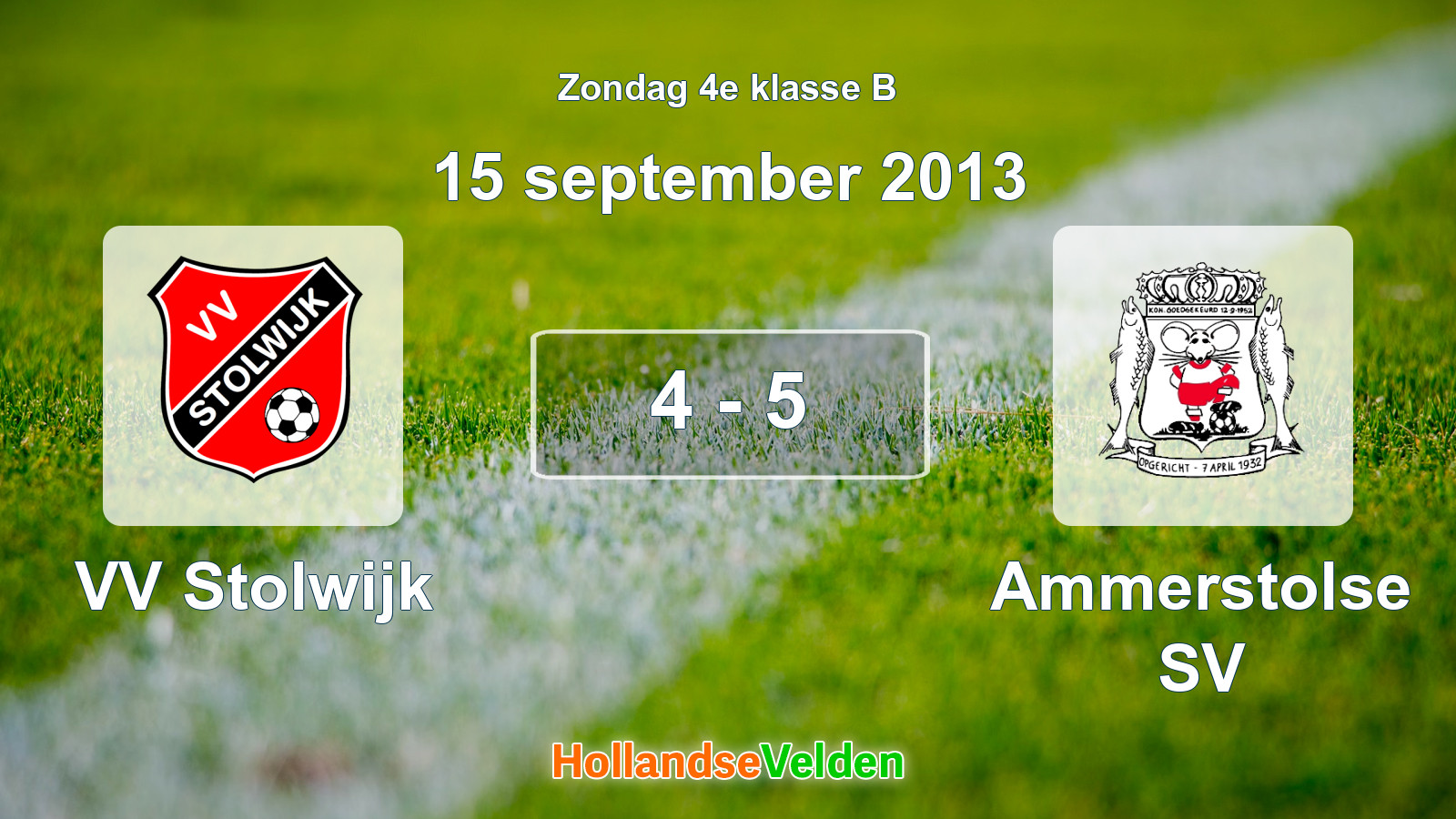 Gespeelde wedstrijd: VV Stolwijk - Ammerstolse SV 4 - 5 (15 september 2013)