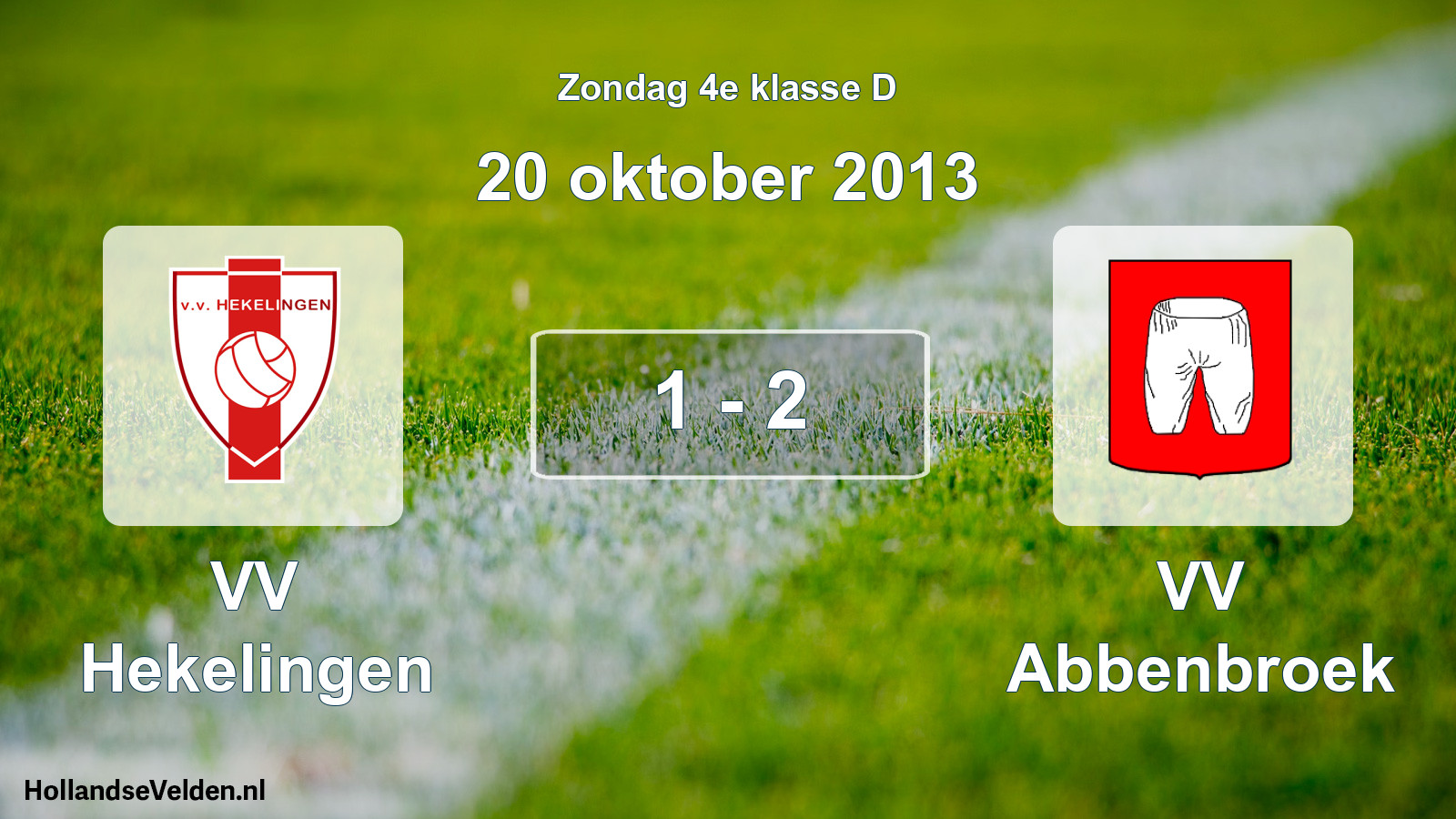 Gespeelde wedstrijd: VV Hekelingen - VV Abbenbroek 1 - 2 (20 oktober 2013)