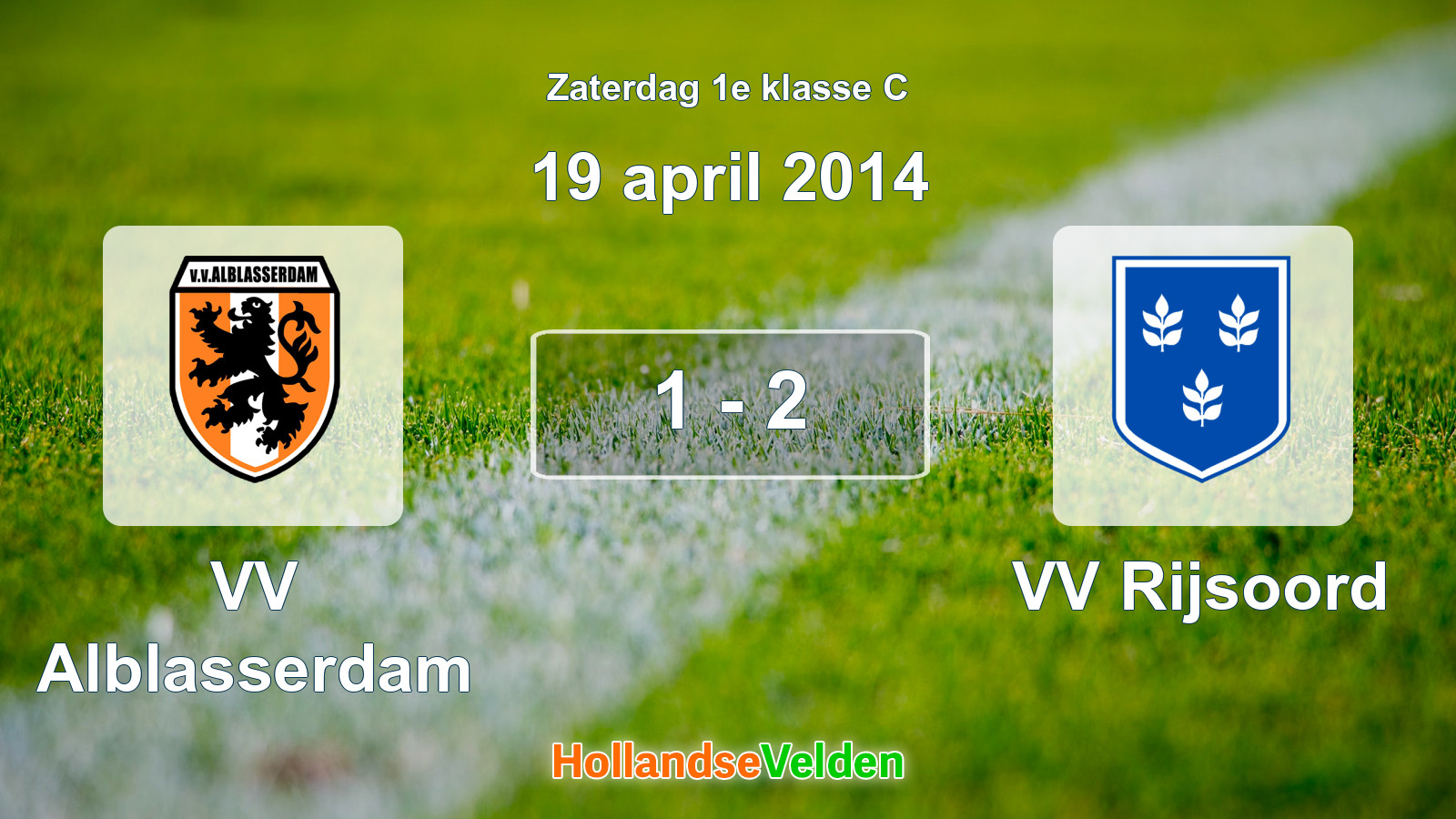 Gespeelde wedstrijd: VV Alblasserdam - VV Rijsoord 1 - 2 (19 april 2014)