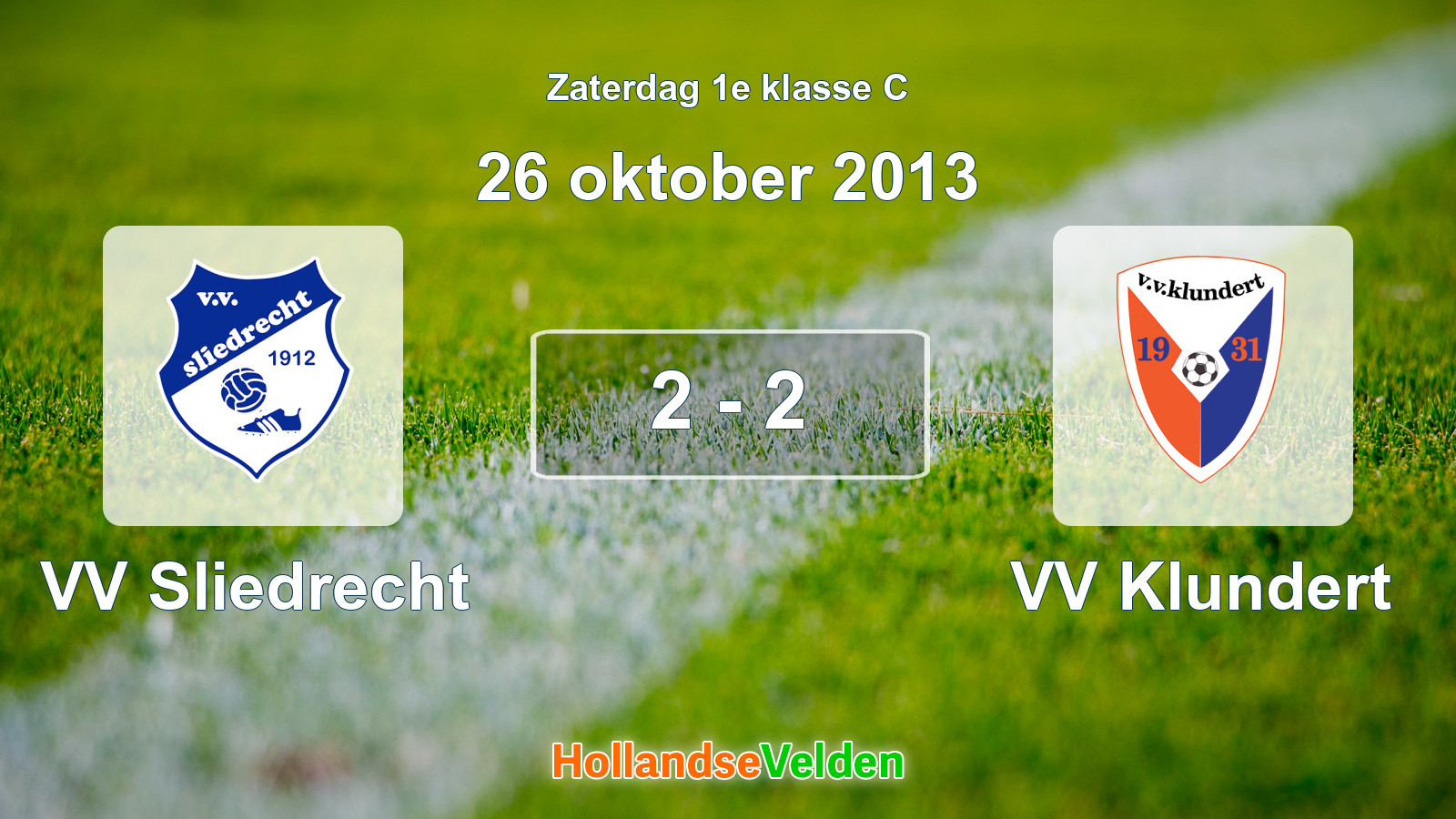 Gespeelde wedstrijd: VV Sliedrecht - VV Klundert 2 - 2 (26 oktober 2013)