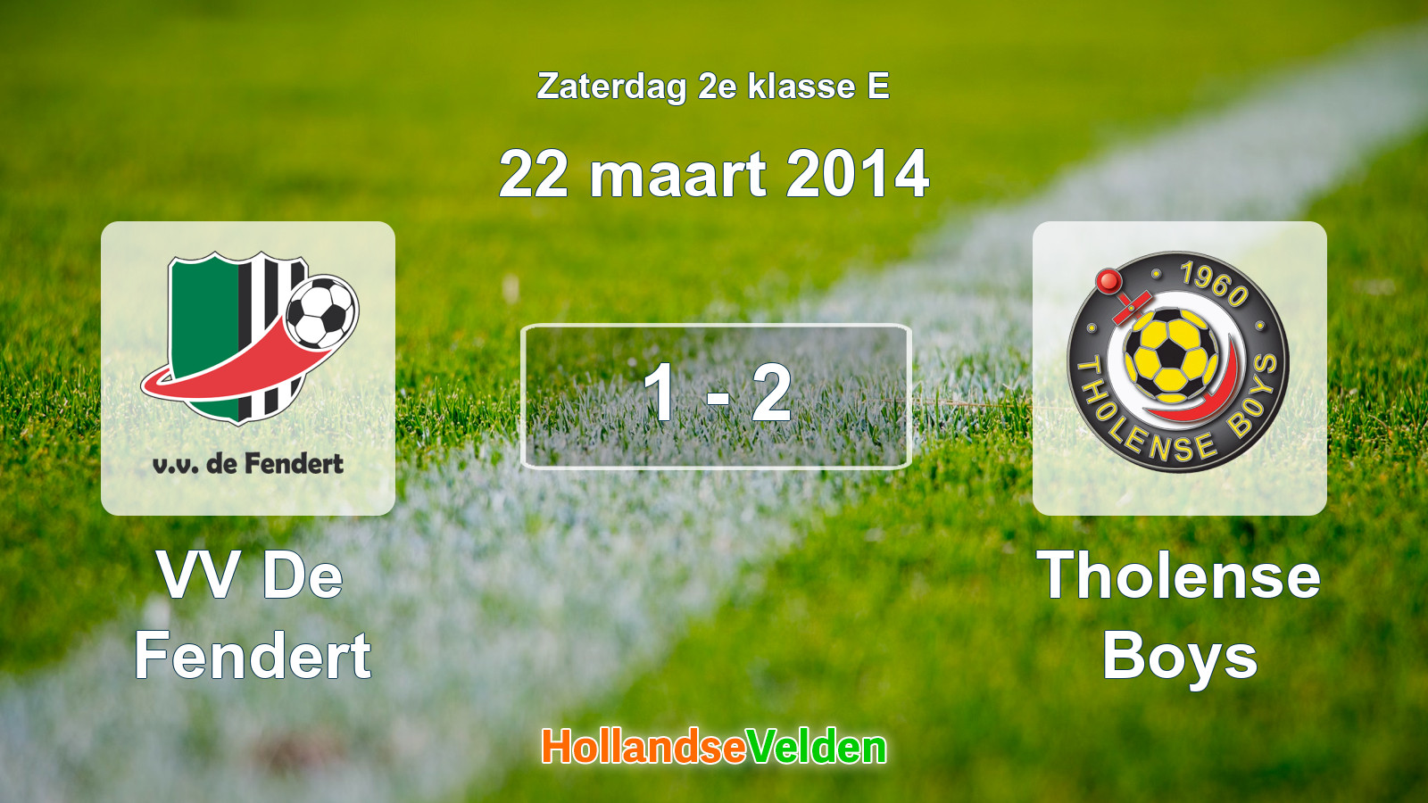Gespeelde wedstrijd: VV De Fendert - Tholense Boys 1 - 2 (22 maart 2014)
