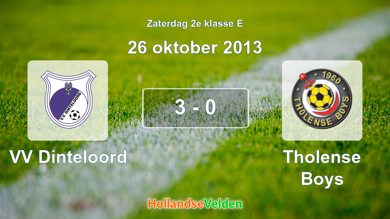 Gespeelde wedstrijd: VV Dinteloord - Tholense Boys 3 - 0 (26 oktober 2013)