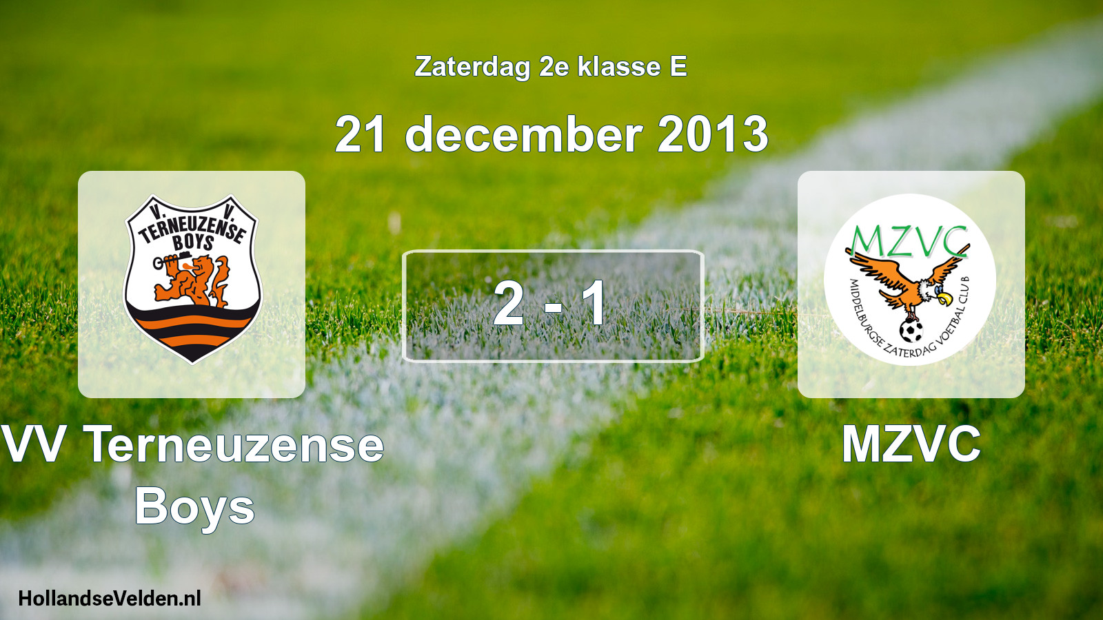 Gespeelde wedstrijd: VV Terneuzense Boys - MZVC 2 - 1 (21 december 2013)