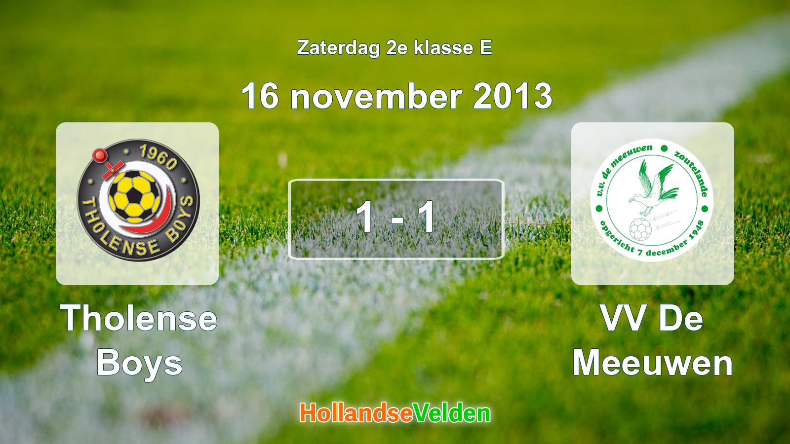 Gespeelde wedstrijd: Tholense Boys - VV De Meeuwen 1 - 1 (16 november 2013)