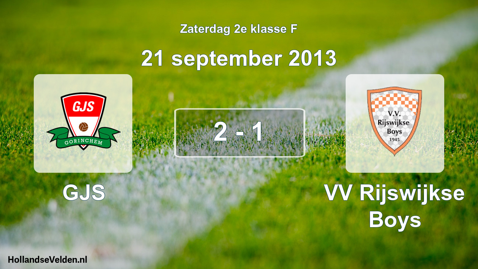 Gespeelde wedstrijd: GJS - VV Rijswijkse Boys 2 - 1 (21 september 2013)