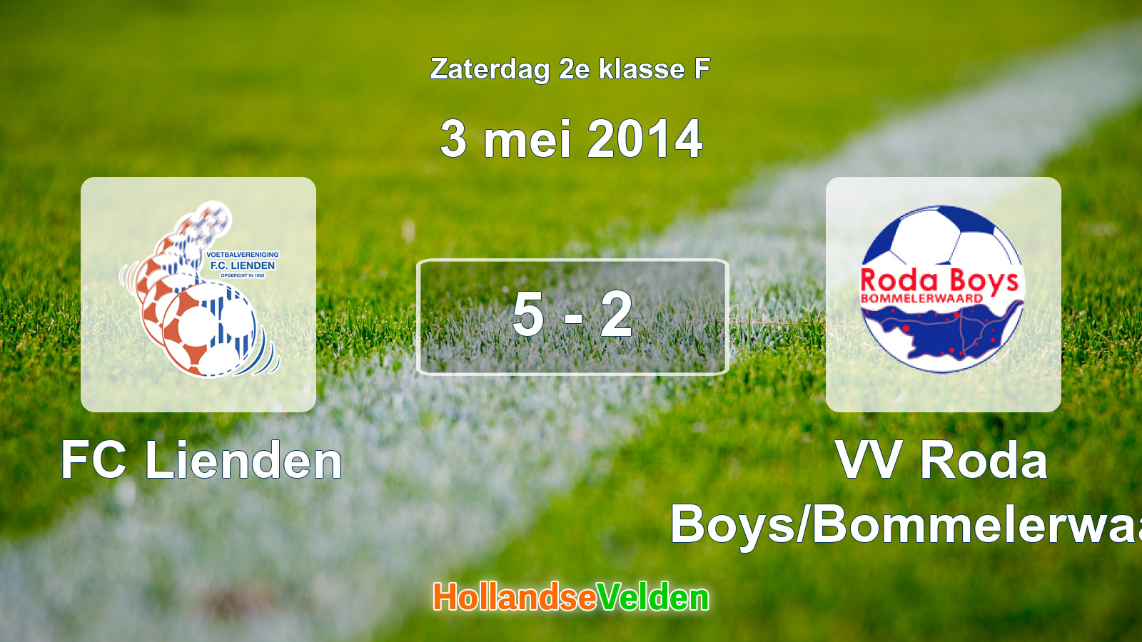 Gespeelde wedstrijd: FC Lienden - VV Roda Boys/Bommelerwaard 5 - 2 (3 mei 2014)