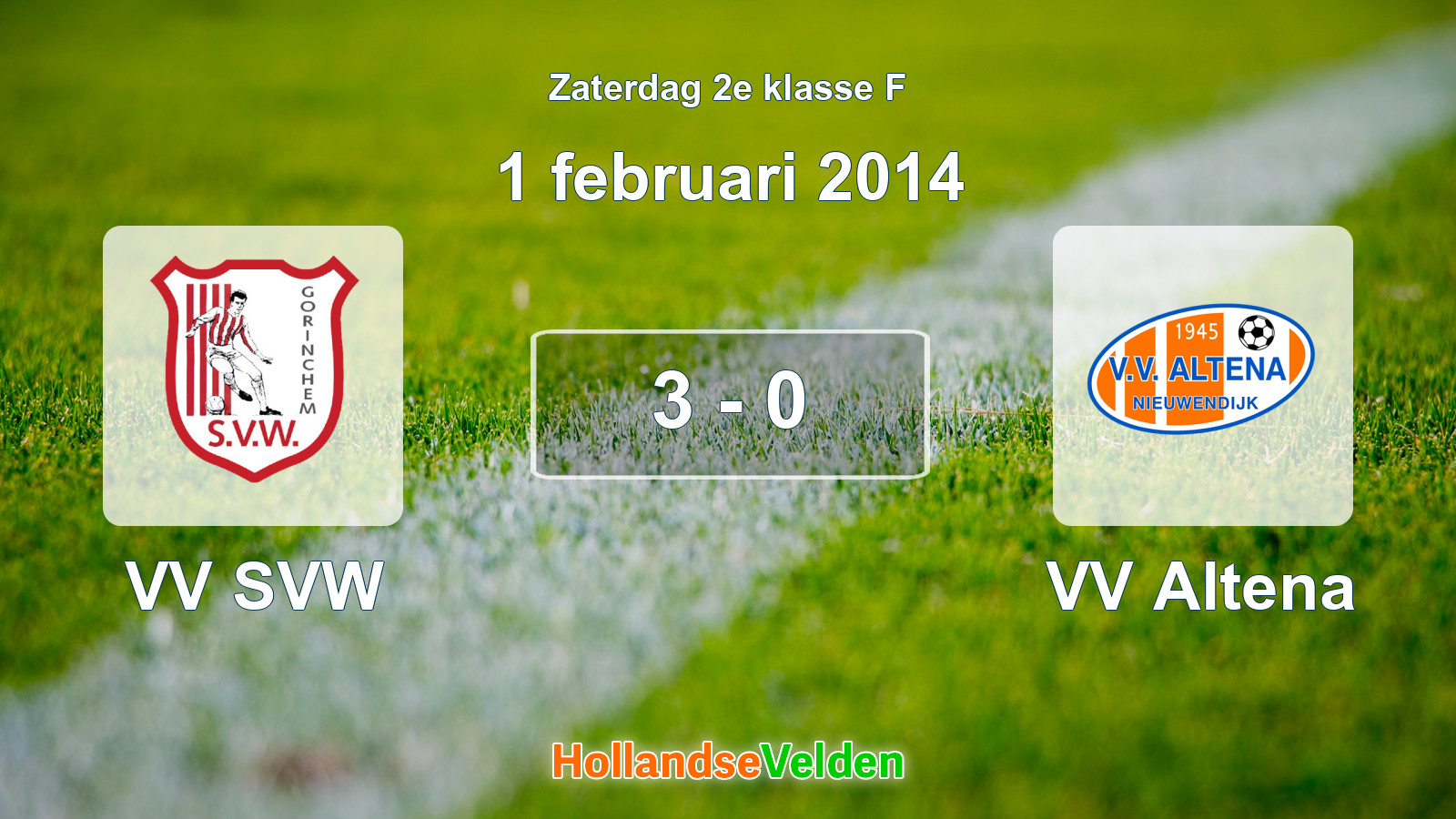 Gespeelde wedstrijd: VV SVW - VV Altena 3 - 0 (1 februari 2014)
