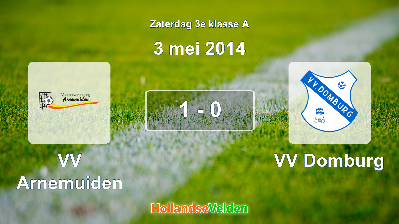 Gespeelde wedstrijd: VV Arnemuiden - VV Domburg 1 - 0 (3 mei 2014)