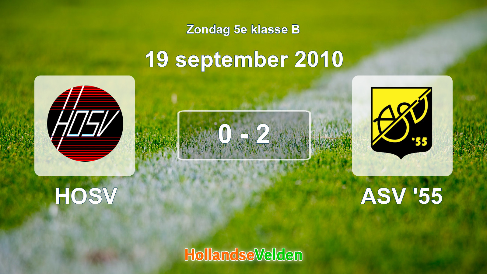 Gespeelde wedstrijd: HOSV - ASV '55 0 - 2 (19 september 2010)