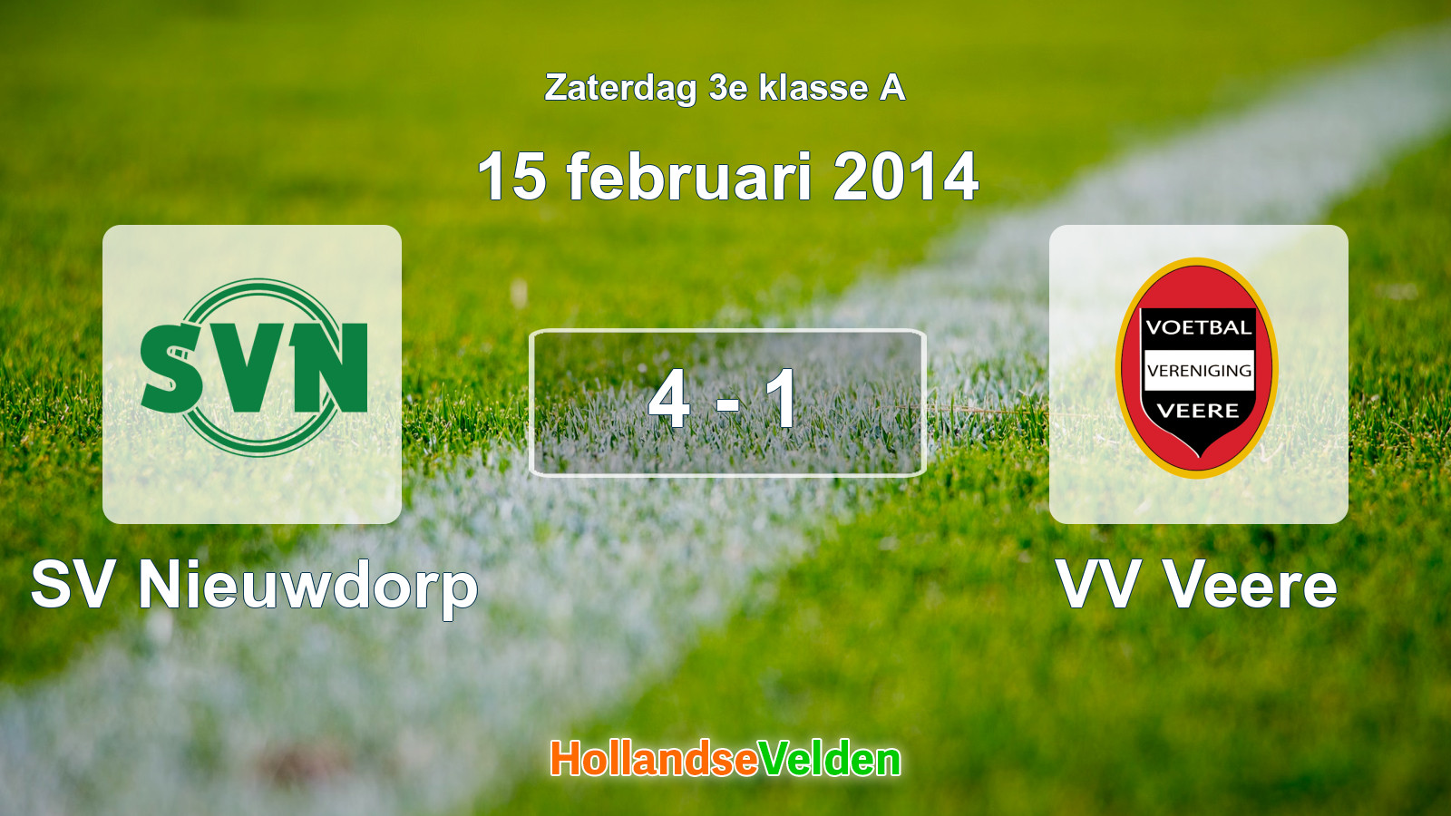 Gespeelde wedstrijd: SV Nieuwdorp - VV Veere 4 - 1 (15 februari 2014)