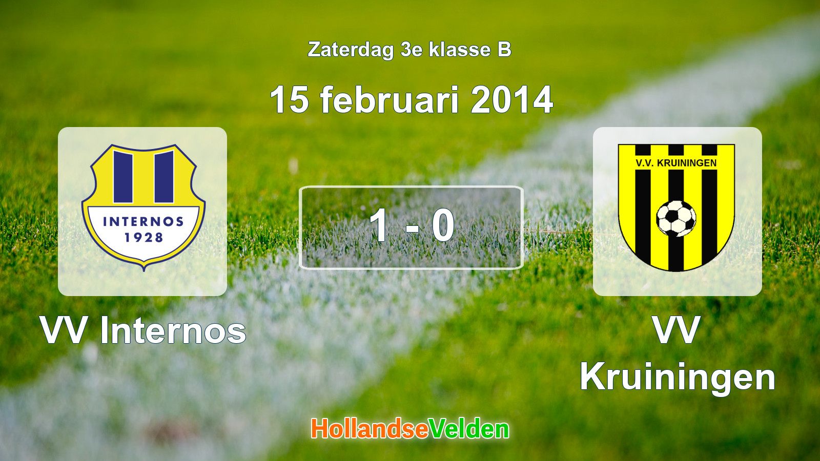 Gespeelde wedstrijd: VV Internos - VV Kruiningen 1 - 0 (15 februari 2014)