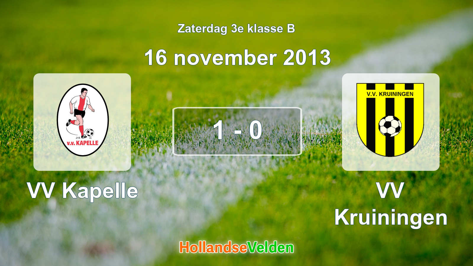 Gespeelde wedstrijd: VV Kapelle - VV Kruiningen 1 - 0 (16 november 2013)