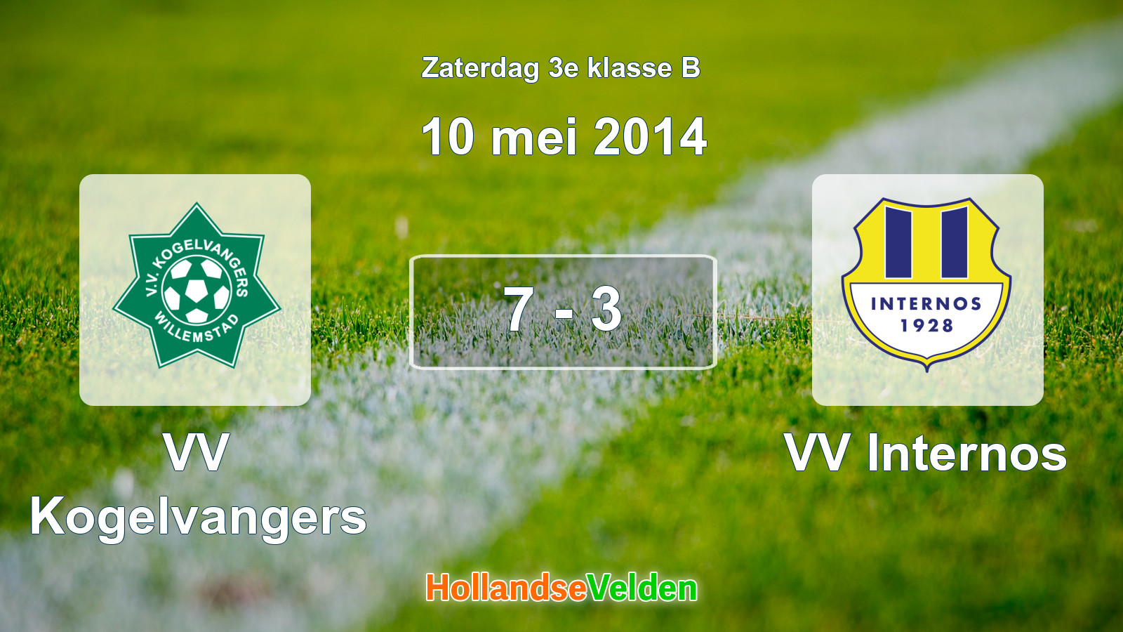 Gespeelde wedstrijd: VV Kogelvangers - VV Internos 7 - 3 (10 mei 2014)