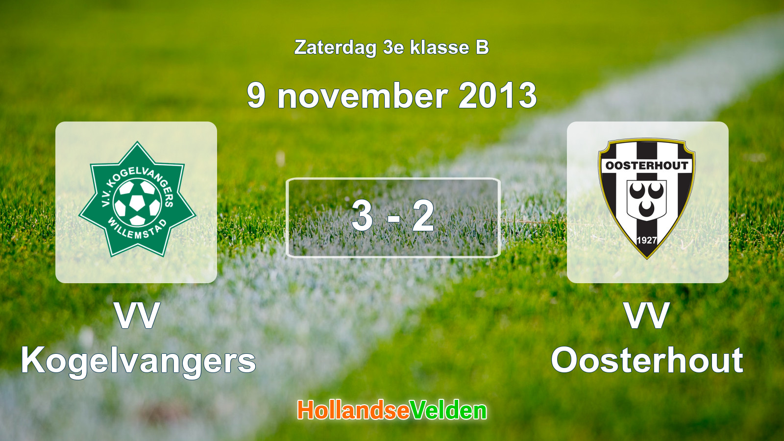 Gespeelde wedstrijd: VV Kogelvangers - VV Oosterhout 3 - 2 (9 november 2013)