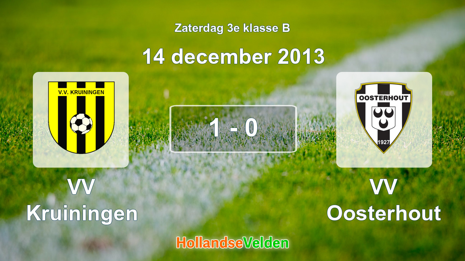 Gespeelde wedstrijd: VV Kruiningen - VV Oosterhout 1 - 0 (14 december 2013)