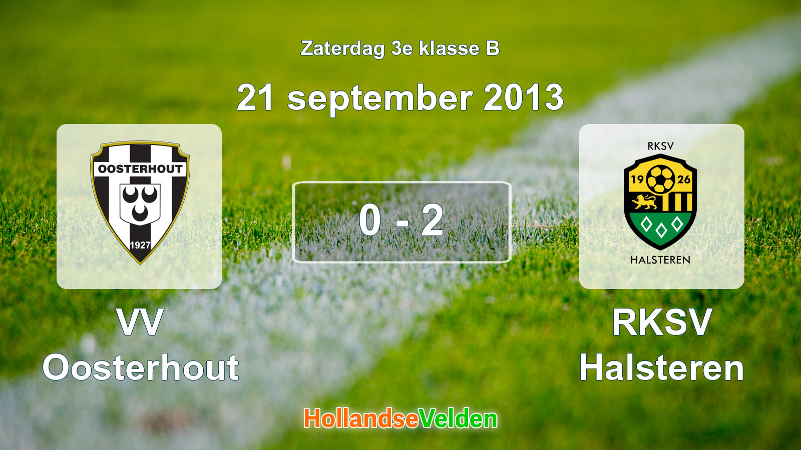 Gespeelde wedstrijd: VV Oosterhout - RKSV Halsteren 0 - 2 (21 september 2013)