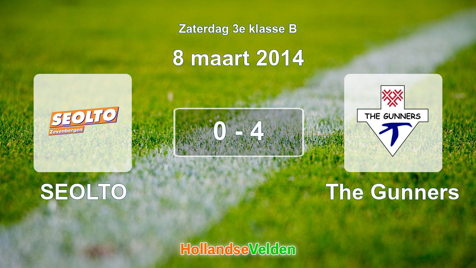 Gespeelde wedstrijd: SEOLTO - The Gunners 0 - 4 (8 maart 2014)