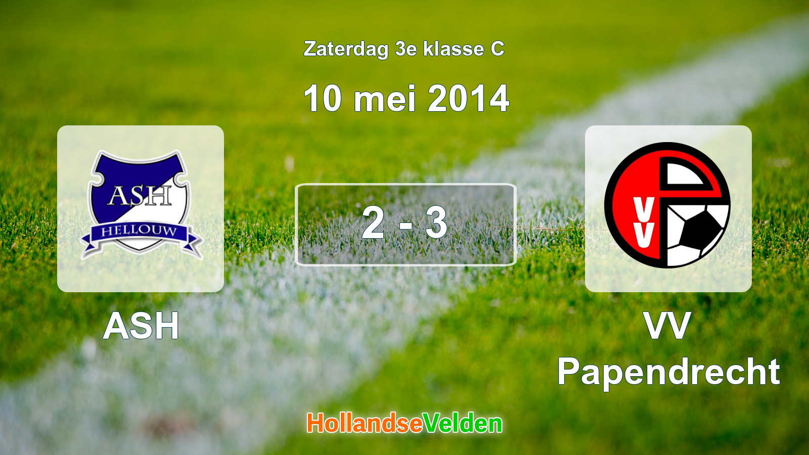 Gespeelde wedstrijd: ASH - VV Papendrecht 2 - 3 (10 mei 2014)