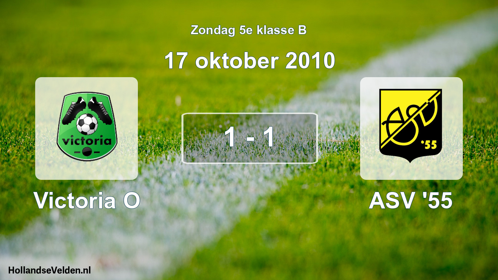 Gespeelde wedstrijd: Victoria O - ASV '55 1 - 1 (17 oktober 2010)