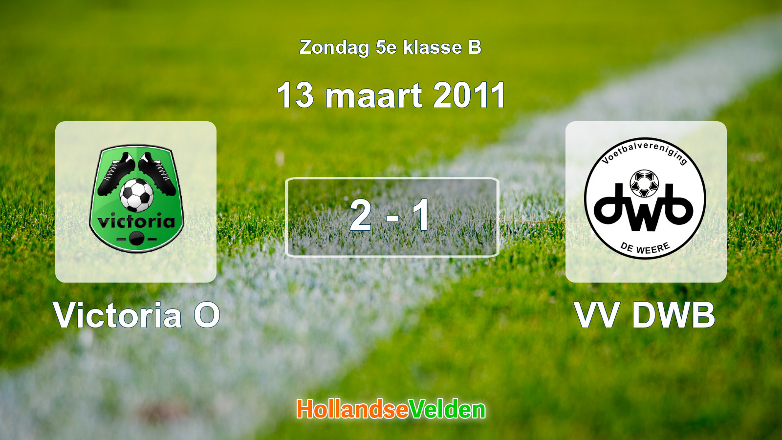 Gespeelde wedstrijd: Victoria O - VV DWB 2 - 1 (13 maart 2011)