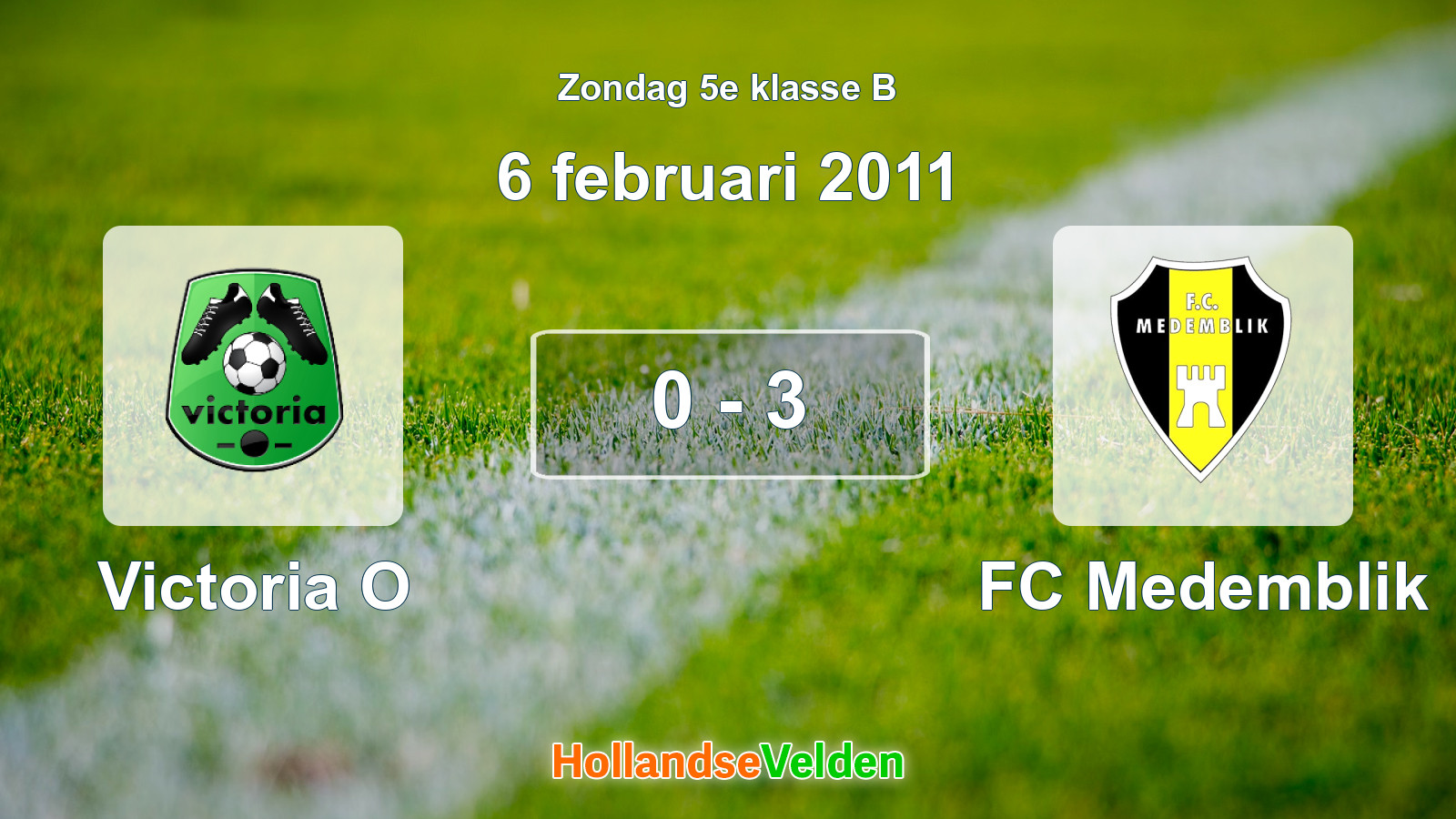 Gespeelde wedstrijd: Victoria O - FC Medemblik 0 - 3 (6 februari 2011)
