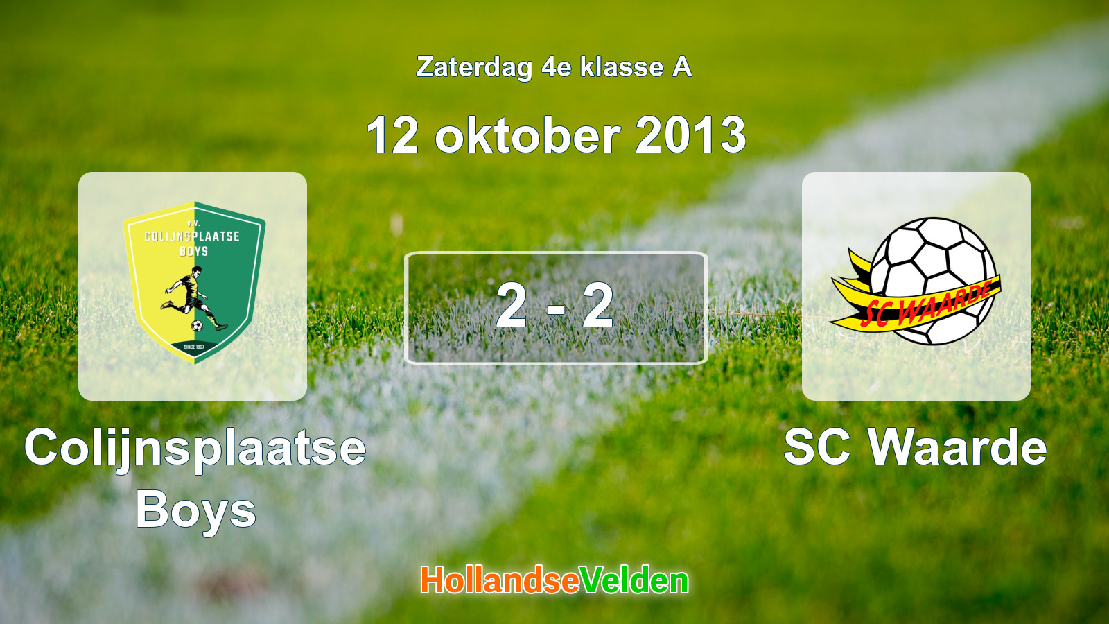 Gespeelde wedstrijd: Colijnsplaatse Boys - SC Waarde 2 - 2 (12 oktober 2013)