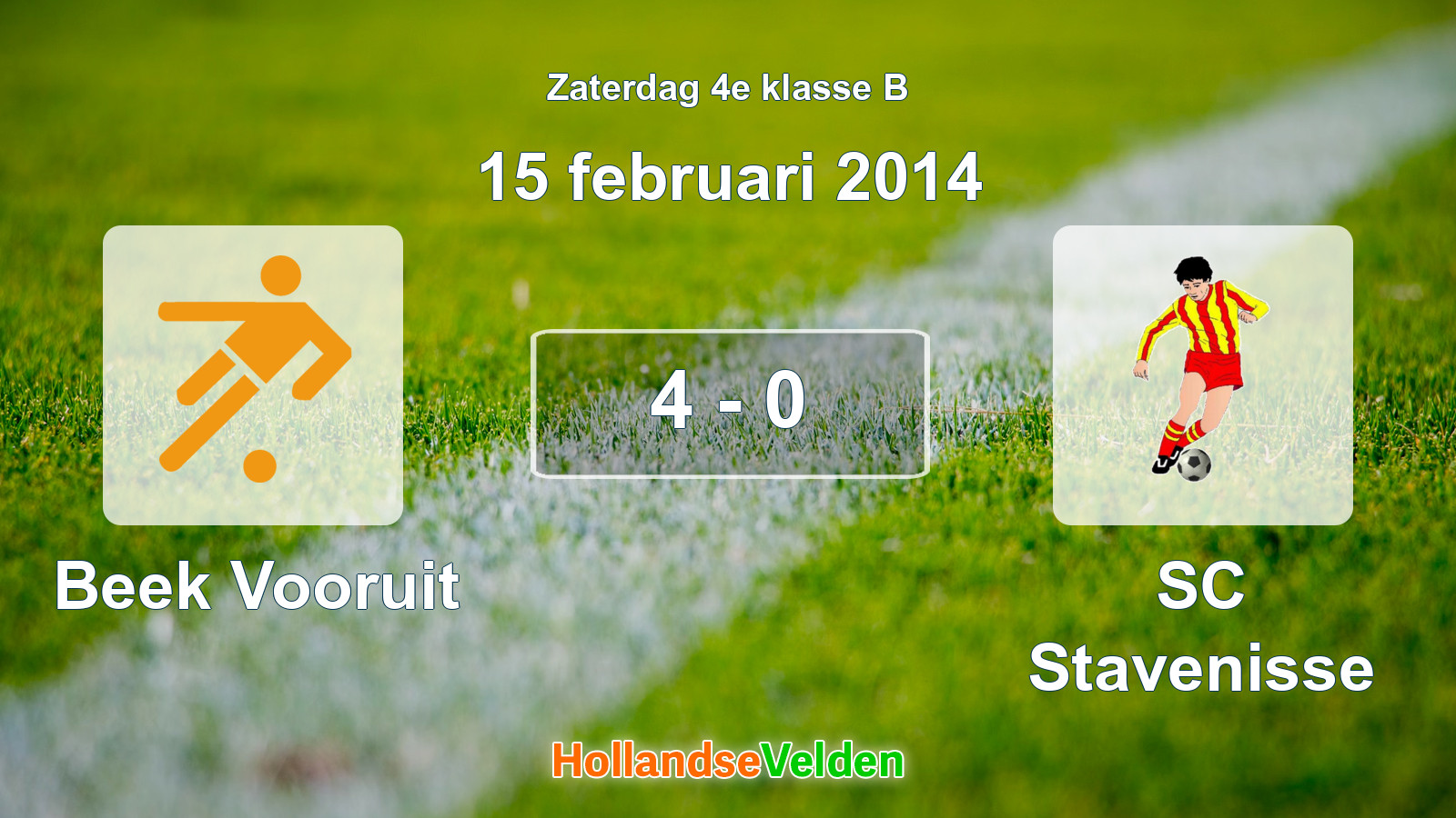 Gespeelde wedstrijd: Beek Vooruit - SC Stavenisse 4 - 0 (15 februari 2014)