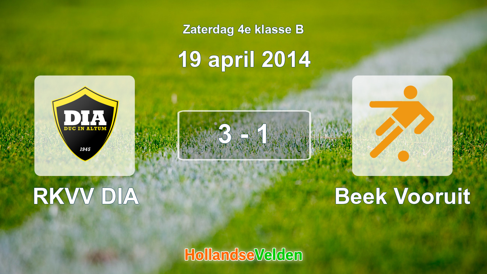 Gespeelde wedstrijd: RKVV DIA - Beek Vooruit 3 - 1 (19 april 2014)
