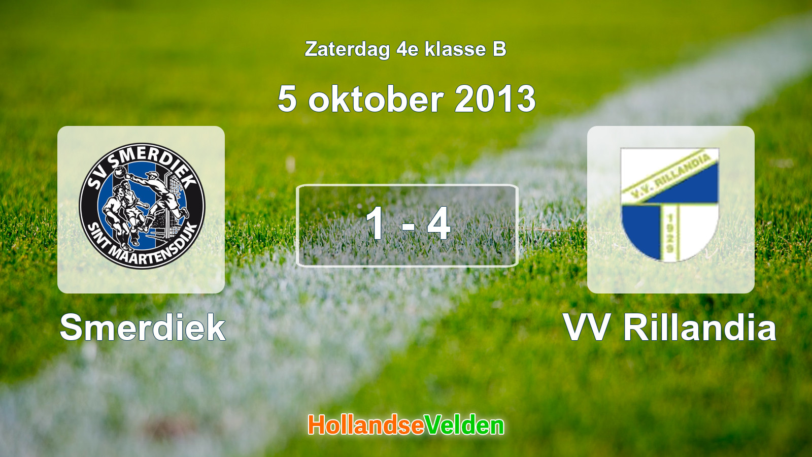 Gespeelde wedstrijd: Smerdiek - VV Rillandia 1 - 4 (5 oktober 2013)