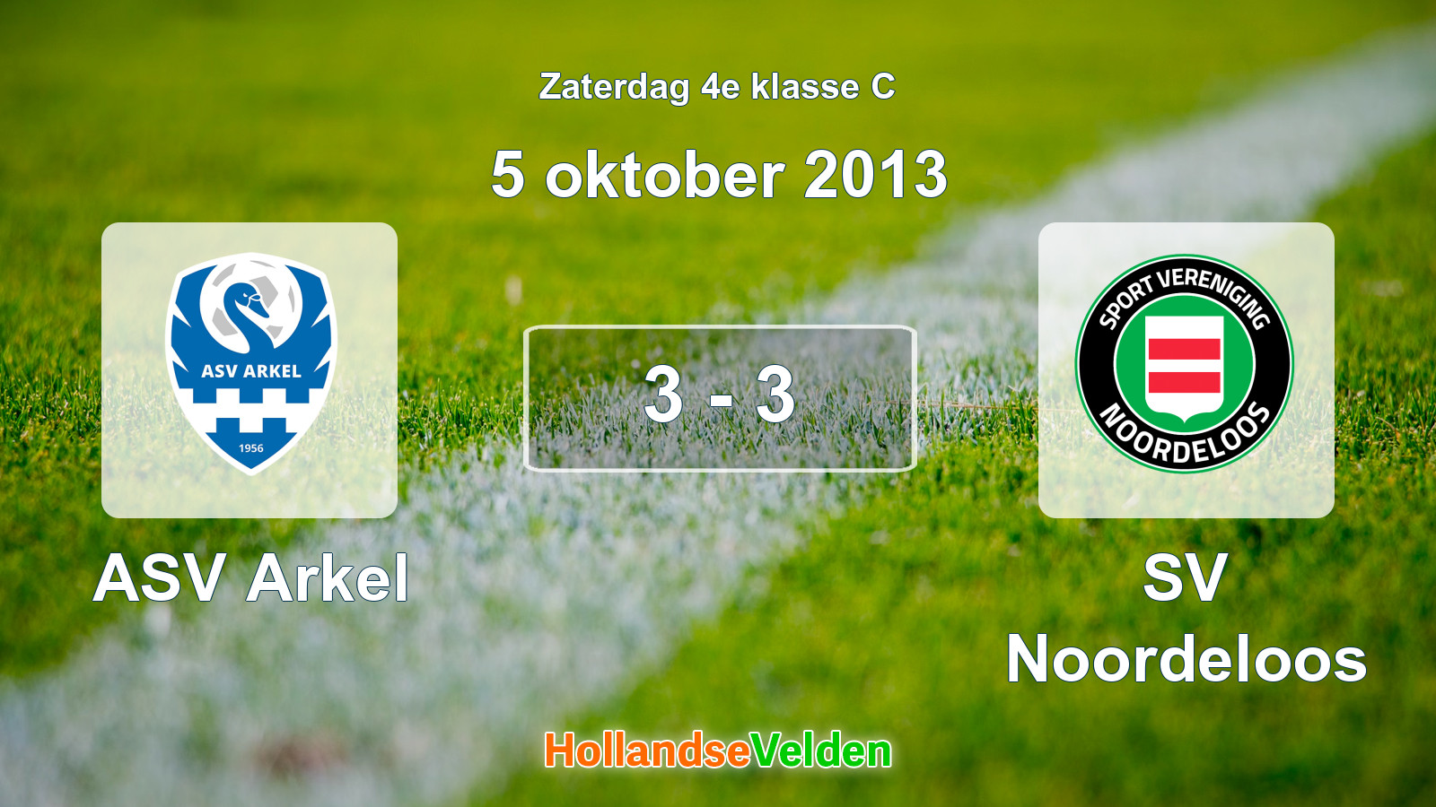 Gespeelde wedstrijd: ASV Arkel - SV Noordeloos 3 - 3 (5 oktober 2013)