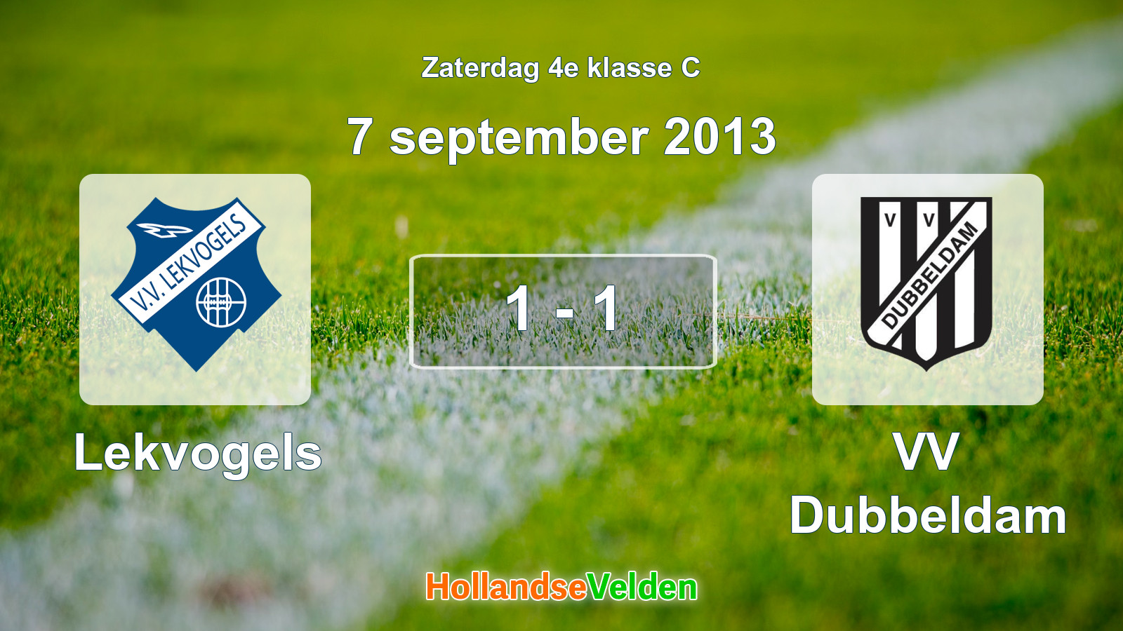 Gespeelde wedstrijd: Lekvogels - VV Dubbeldam 1 - 1 (7 september 2013)