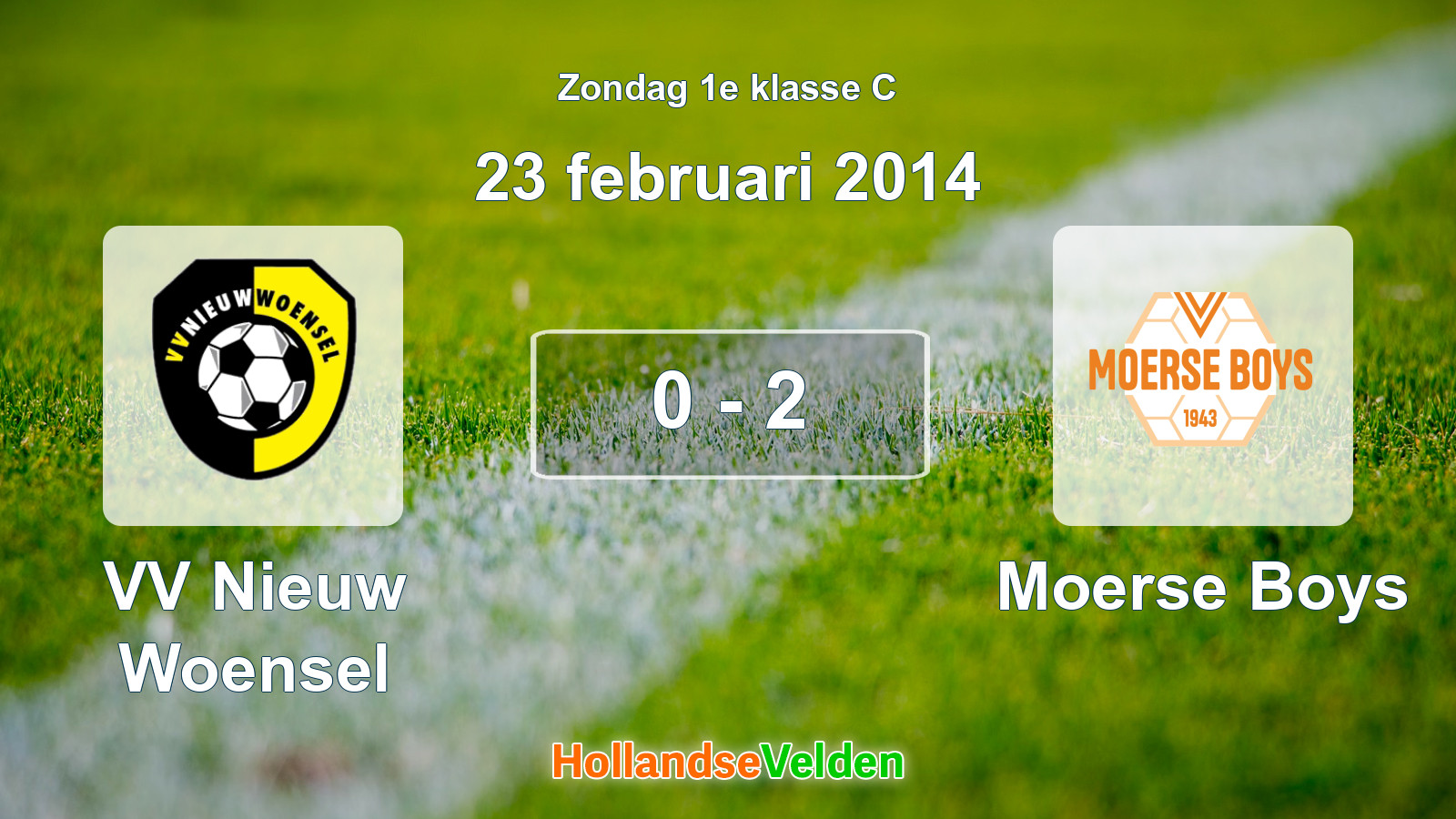 Gespeelde wedstrijd: VV Nieuw Woensel - Moerse Boys 0 - 2 (23 februari 2014)