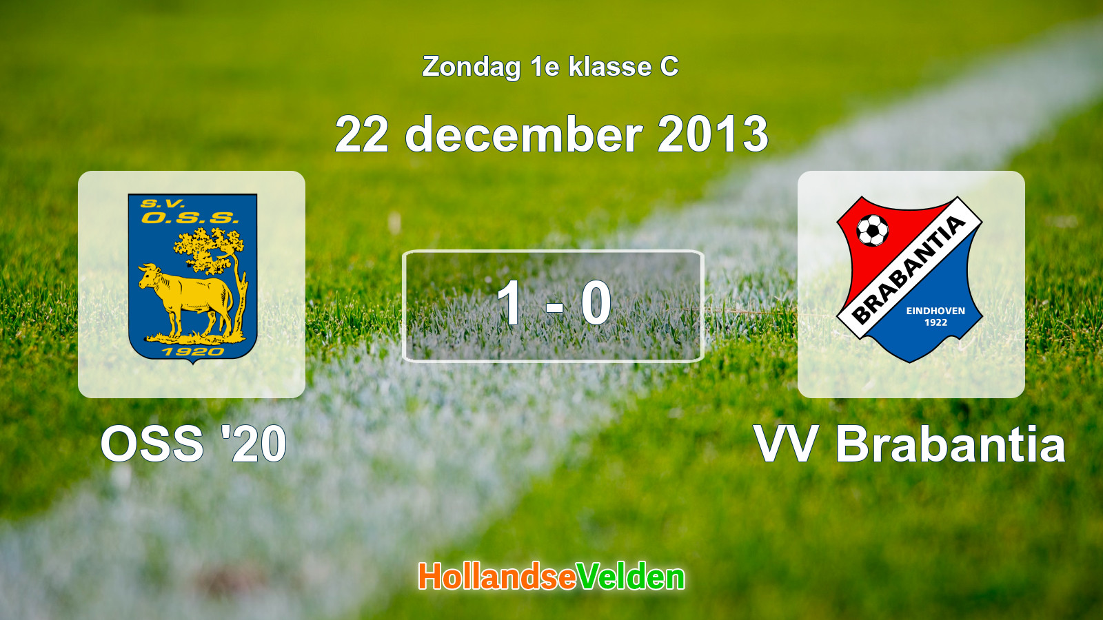 Gespeelde wedstrijd: OSS '20 - VV Brabantia 1 - 0 (22 december 2013)