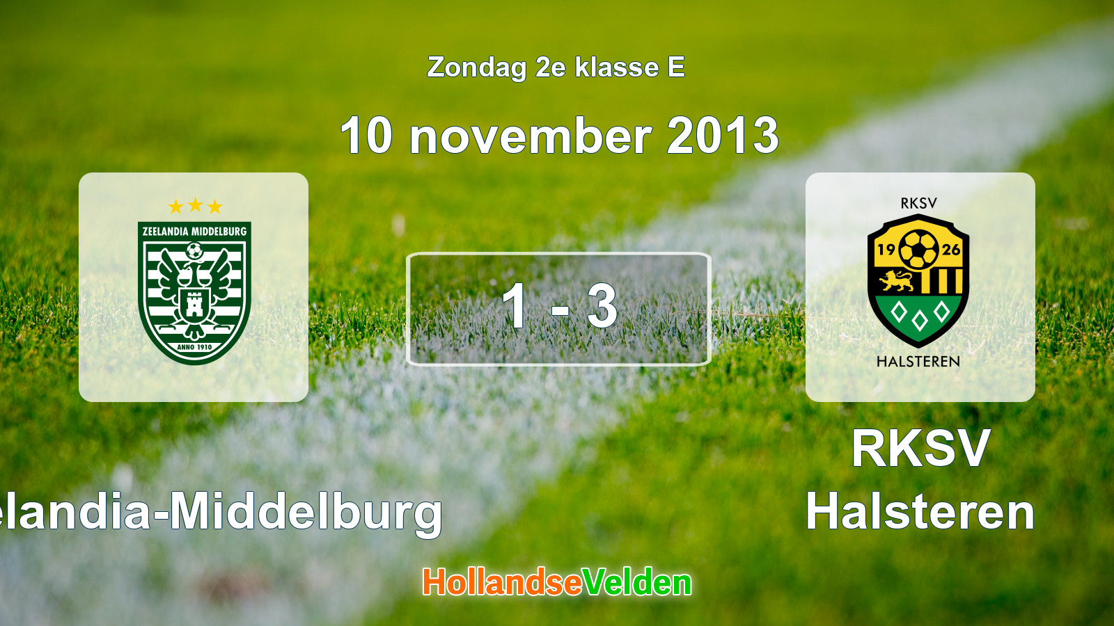 Gespeelde wedstrijd: Zeelandia-Middelburg - RKSV Halsteren 1 - 3 (10 november 2013)