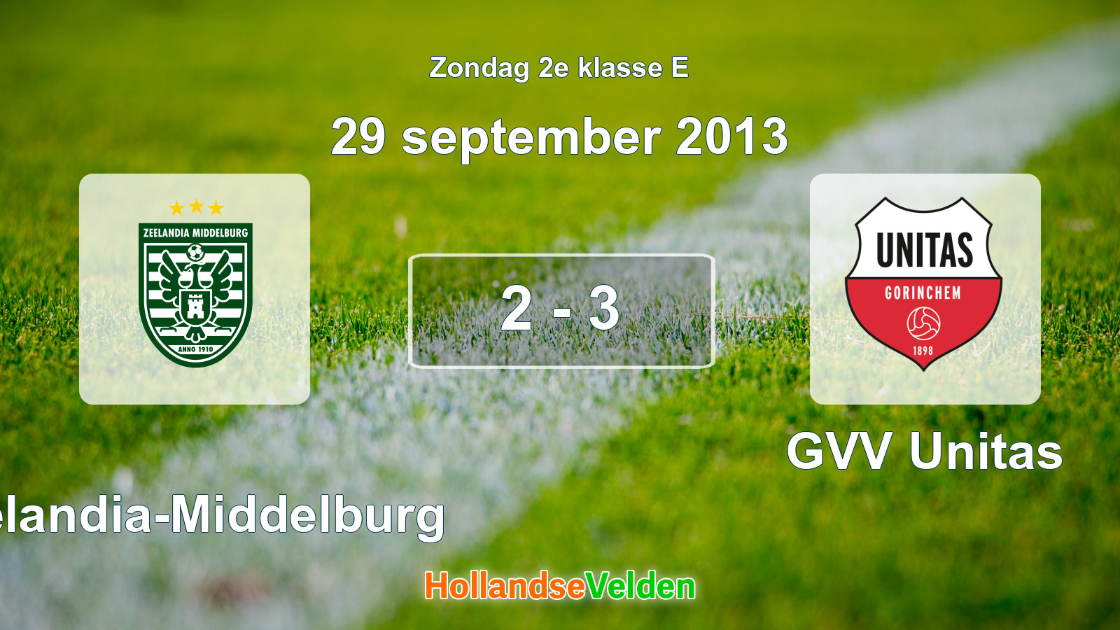 Gespeelde wedstrijd: Zeelandia-Middelburg - GVV Unitas 2 - 3 (29 september 2013)