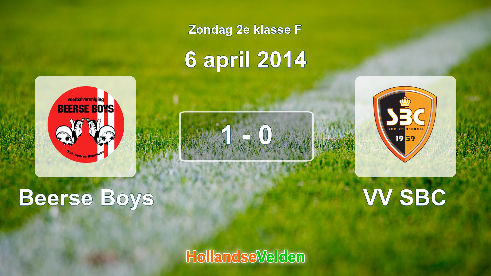 Gespeelde wedstrijd: Beerse Boys - VV SBC 1 - 0 (6 april 2014)