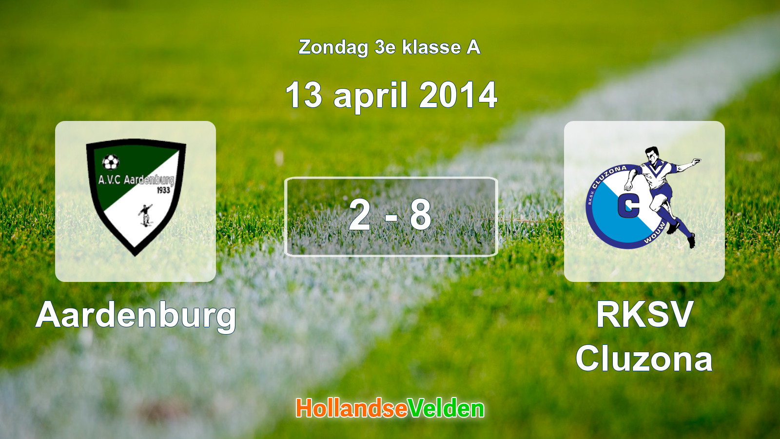 Gespeelde wedstrijd: Aardenburg - RKSV Cluzona 2 - 8 (13 april 2014)