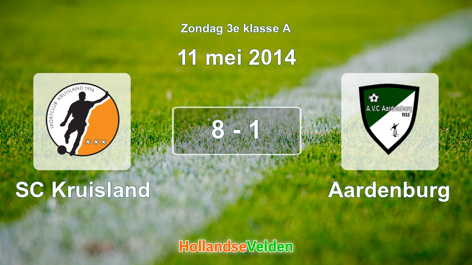 Gespeelde wedstrijd: SC Kruisland - Aardenburg 8 - 1 (11 mei 2014)