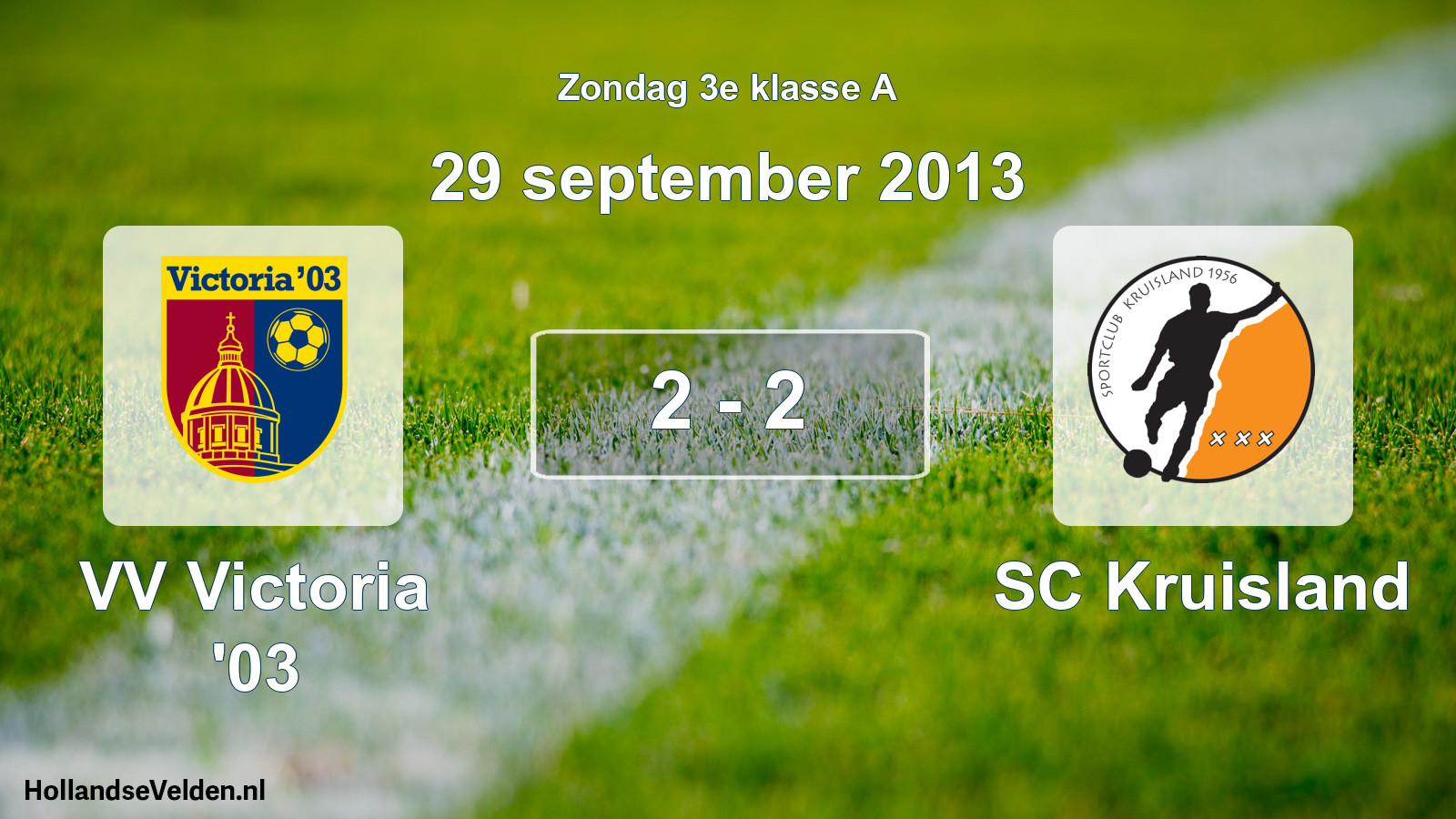 Gespeelde wedstrijd: VV Victoria '03 - SC Kruisland 2 - 2 (29 september 2013)